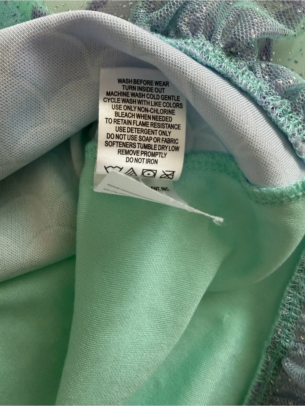 Disney Ariel Glittery Aqua and Purple Mermaid Dress, Night Gown Baby Toddler 3T